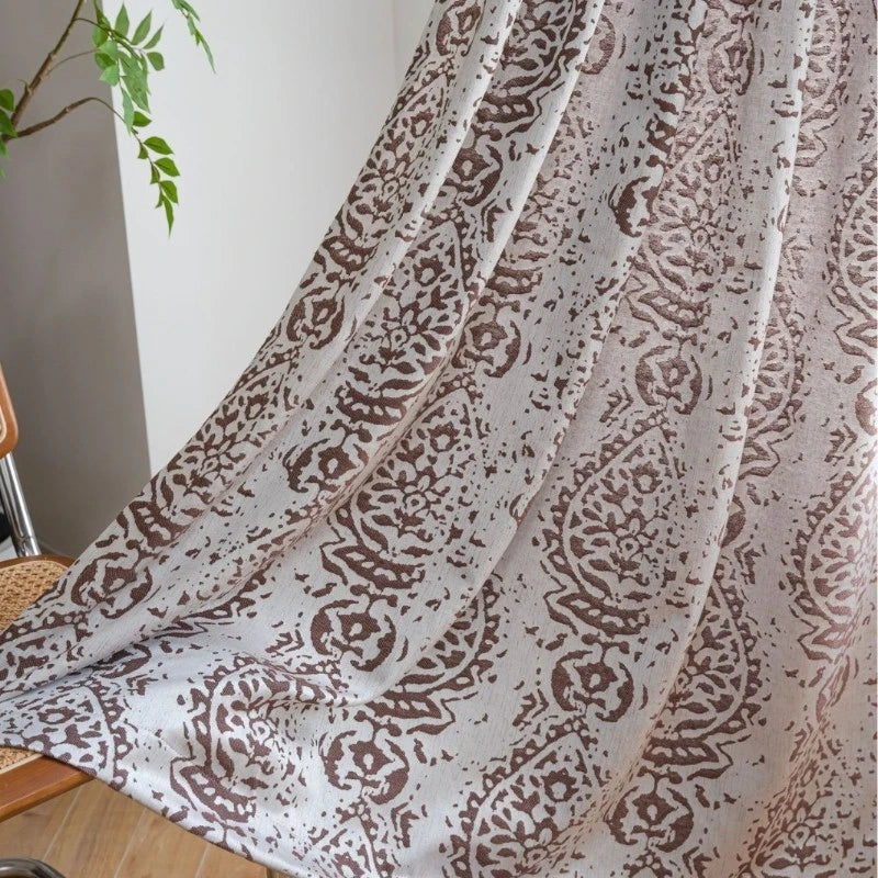 Ellen Floral Jacquard Light Filtering Custom Curtain