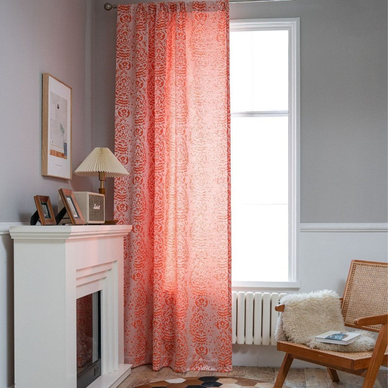Ellen Floral Jacquard Light Filtering Custom Curtain