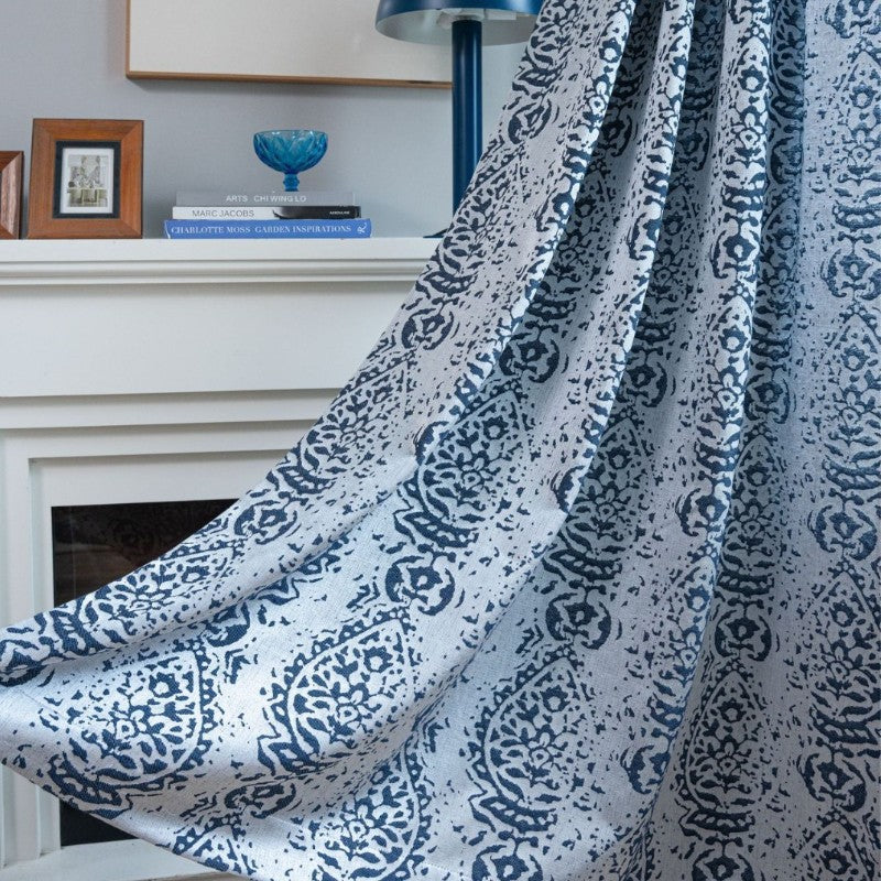 Ellen Floral Jacquard Light Filtering Custom Curtain