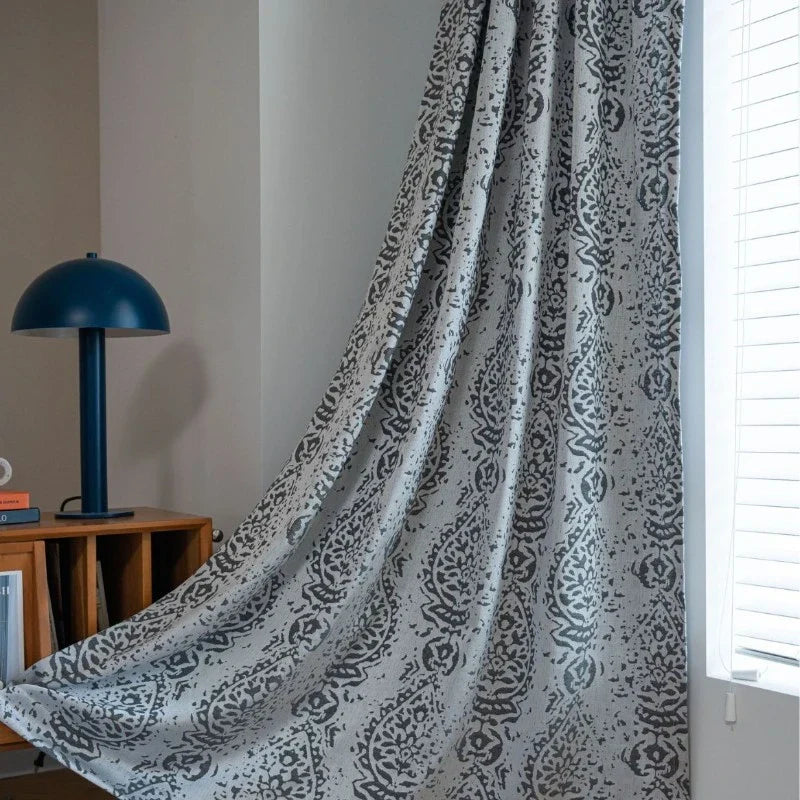 Ellen Floral Jacquard Light Filtering Custom Curtain
