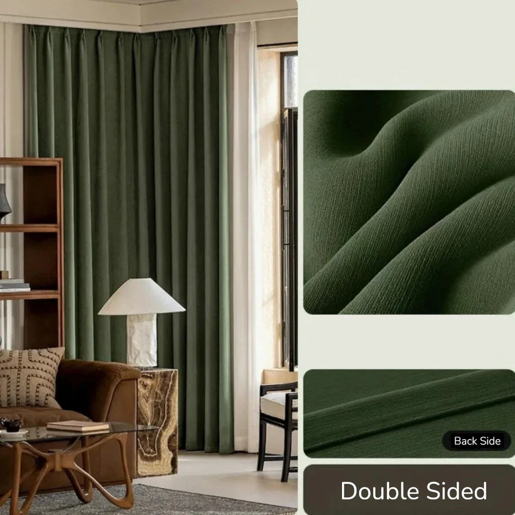 Irma Double Sided Chenille Blackout Thermal Custom Curtain