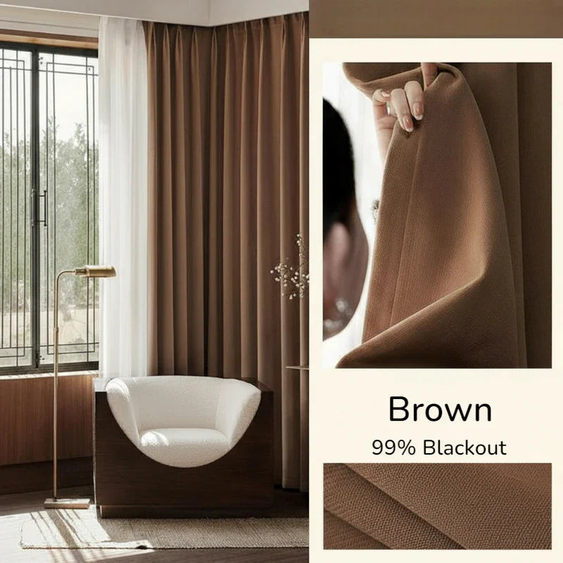 Irma Double Sided Chenille Blackout Thermal Custom Curtain
