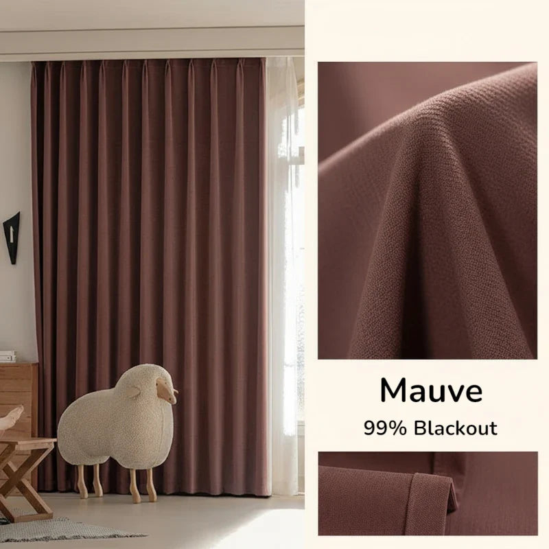 Irma Double Sided Chenille Blackout Thermal Custom Curtain