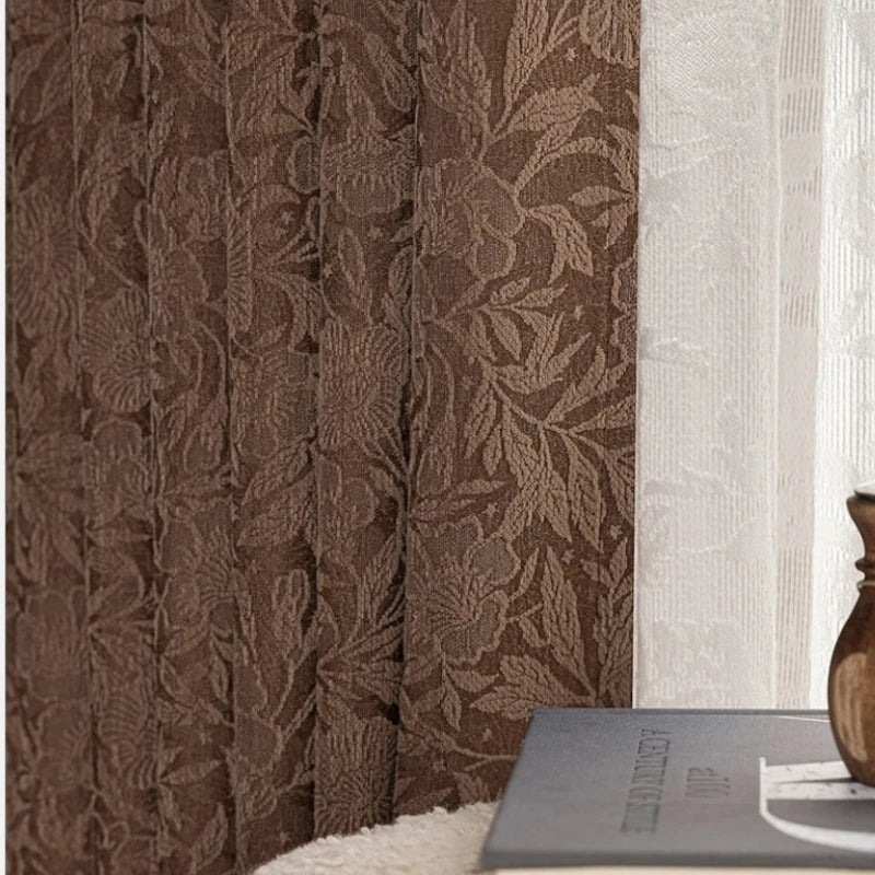 Joanne French Botanical Jacquard Custom Room Darkening Curtain