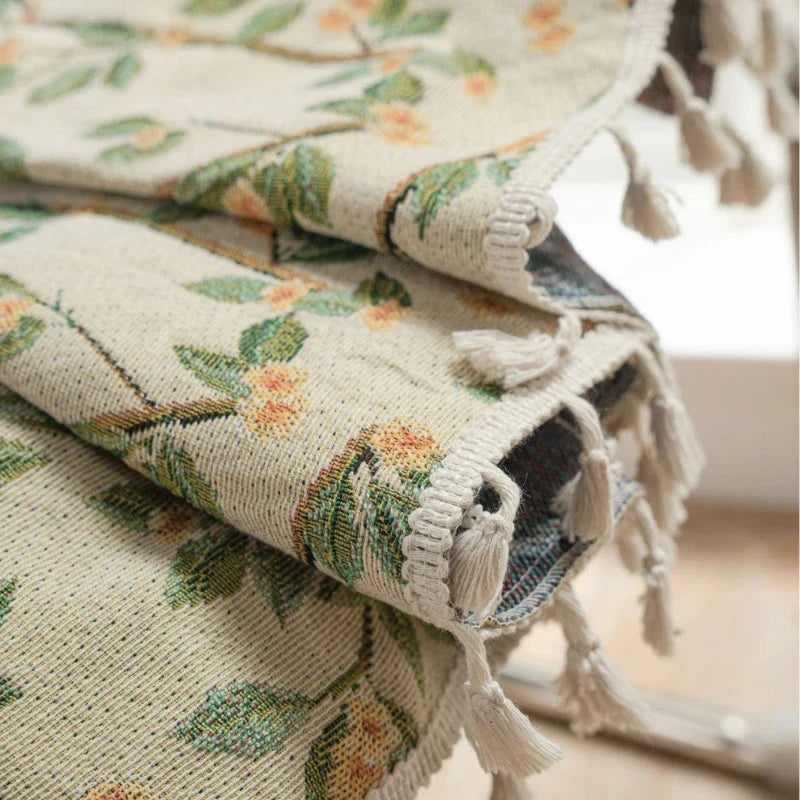 Lucille Vintage Botanical Garden Jacquard Custom Privacy Curtain