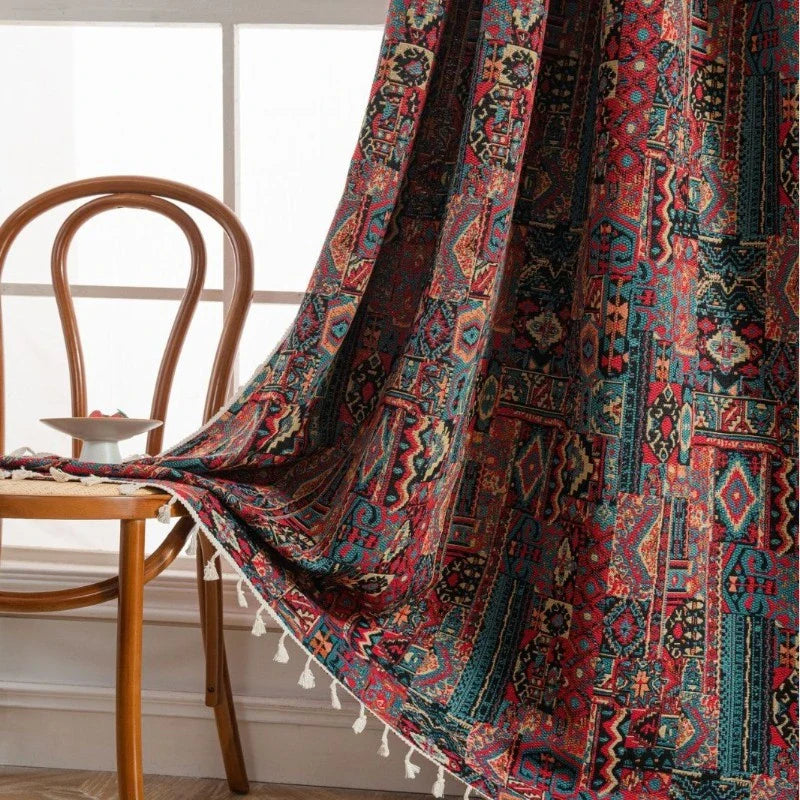 Lucille Vintage Botanical Garden Jacquard Custom Privacy Curtain