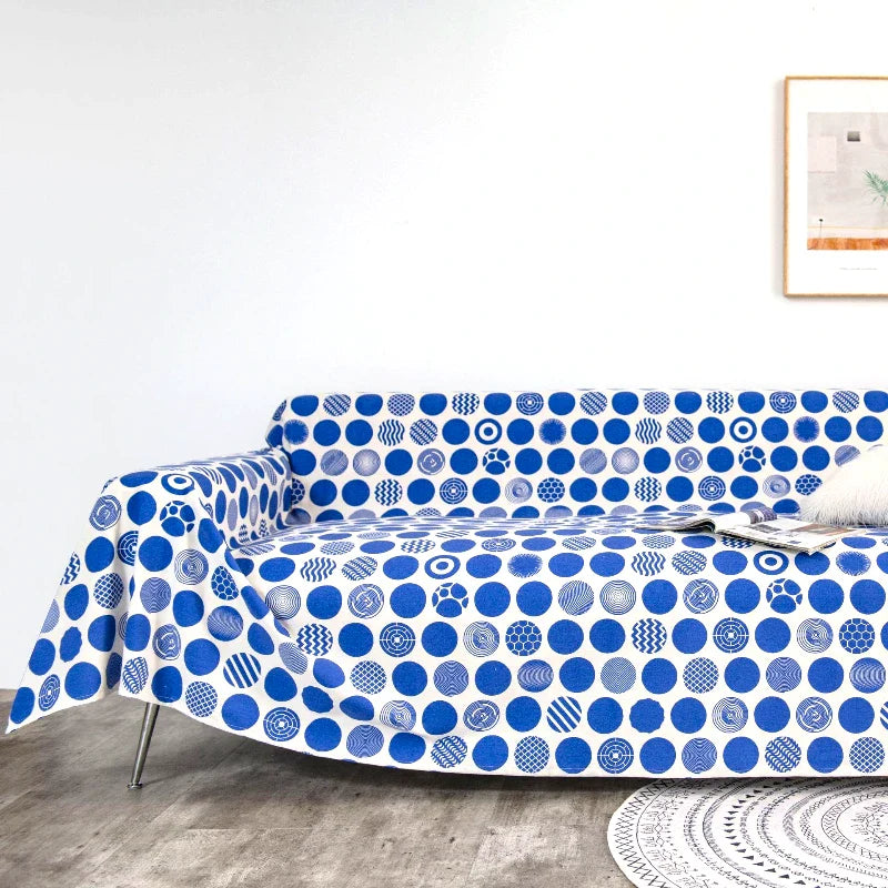 Nicole Coastal Breeze Geometric Sofa Couch Cover