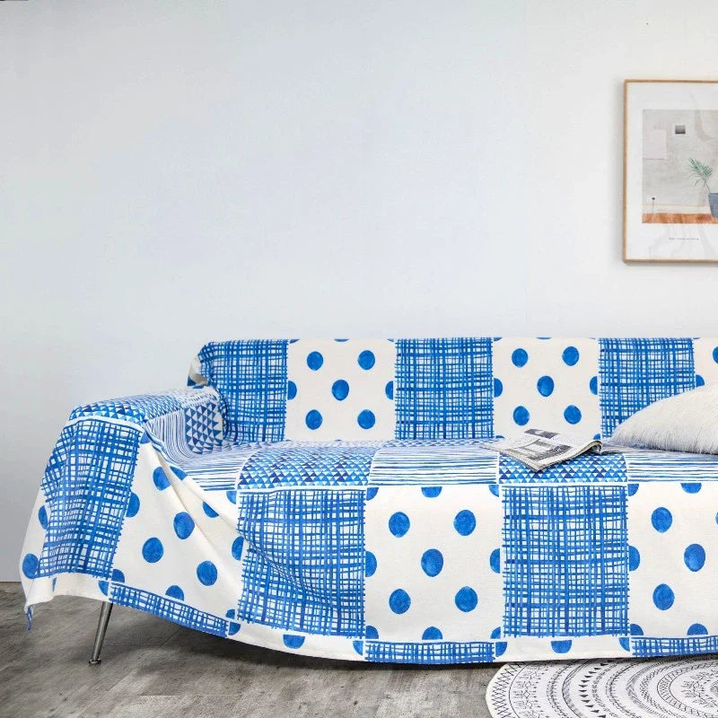 Nicole Coastal Breeze Geometric Sofa Couch Cover