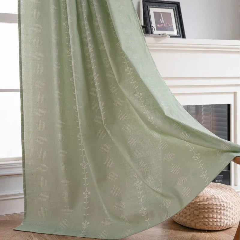 Rebecca Boho Botanical Geometric Semi Sheer Custom Curtain