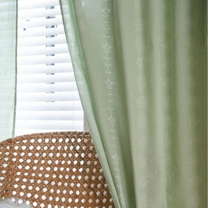 Rebecca Boho Botanical Geometric Semi Sheer Custom Curtain