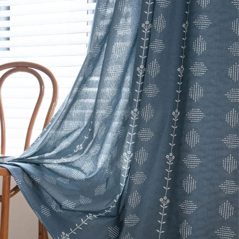 Rebecca Boho Botanical Geometric Semi Sheer Custom Curtain