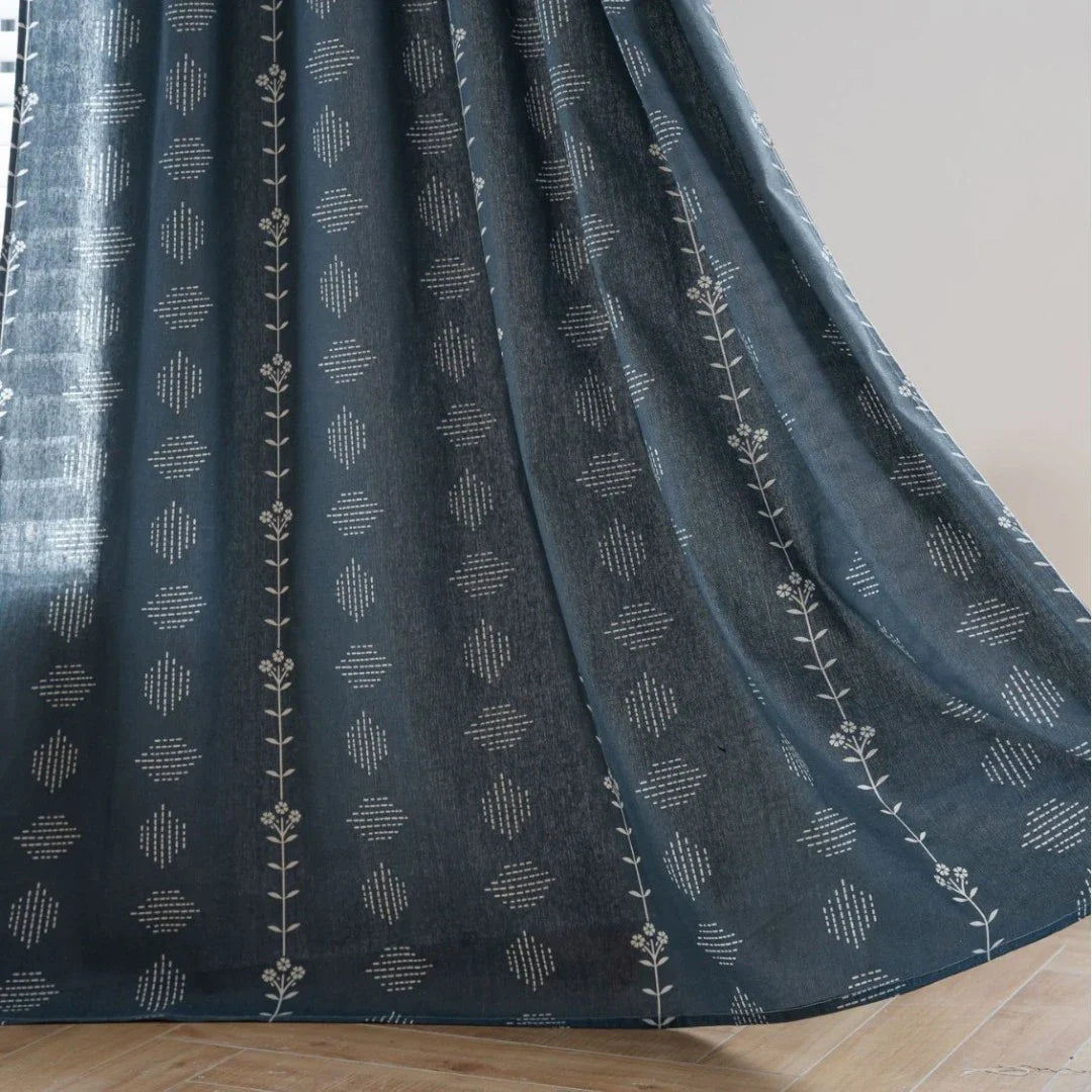 Rebecca Boho Botanical Geometric Semi Sheer Custom Curtain