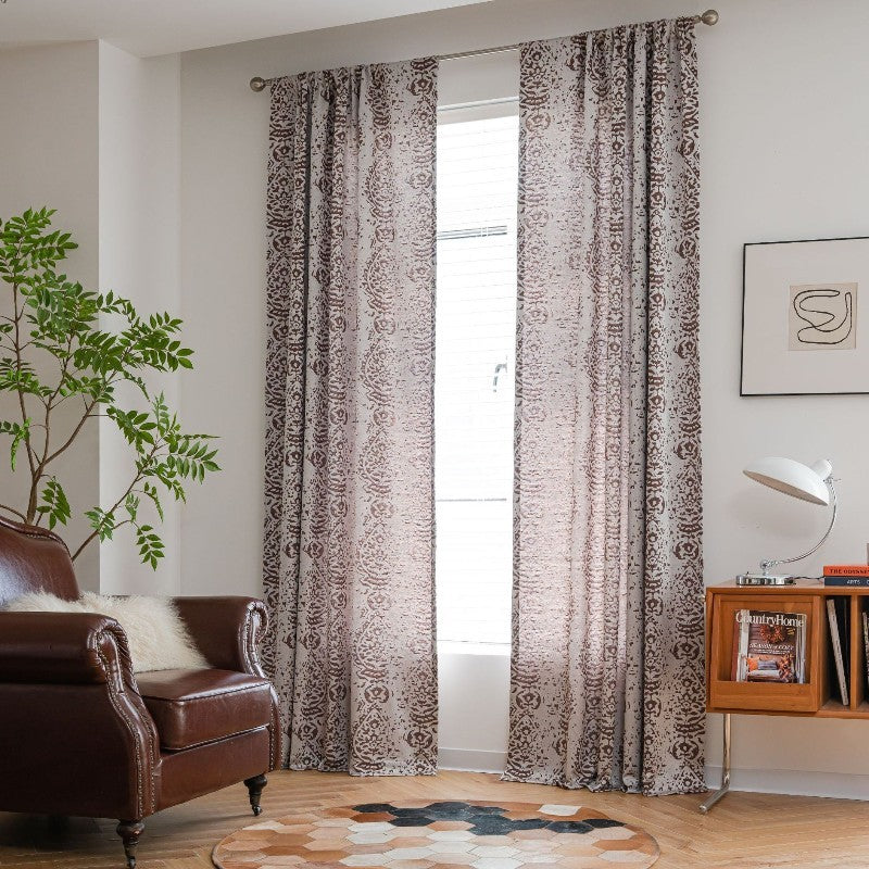 Ellen Floral Jacquard Light Filtering Custom Curtain