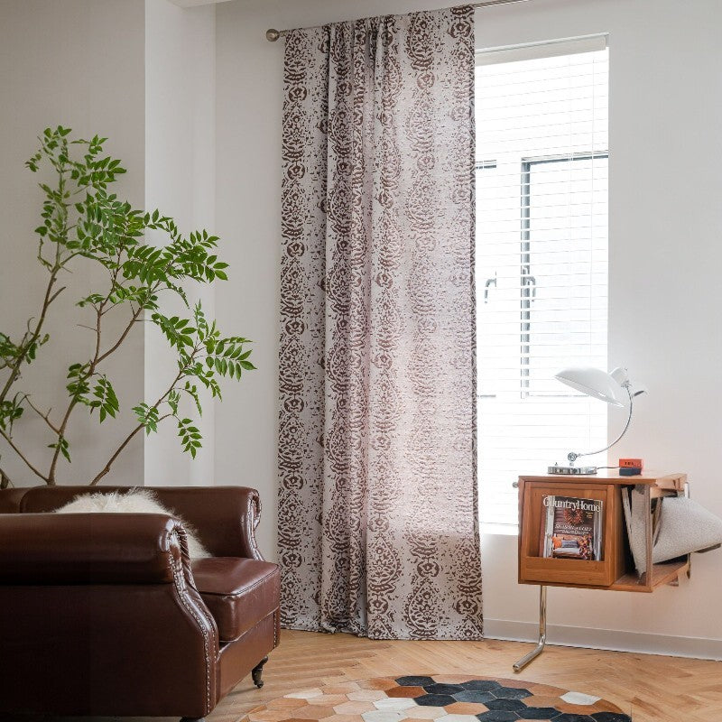 Ellen Floral Jacquard Light Filtering Custom Curtain