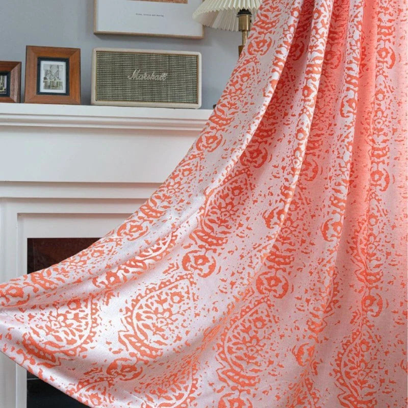 Ellen Floral Jacquard Light Filtering Custom Curtain