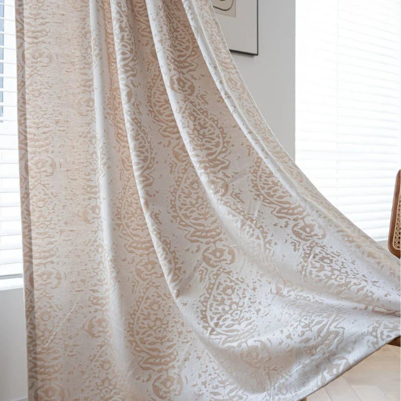 Ellen Floral Jacquard Light Filtering Custom Curtain